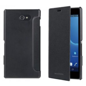 GENUINE ROXFIT SONY XPERIA M2 FOLIO STANDING BOOK FLIP CASE BLACK - SMA5145B