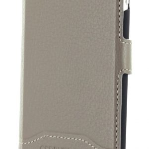 Genuine CERRUTI 1881 Taupe Signature Trim Book Leather Case for iPhone 8 & 7