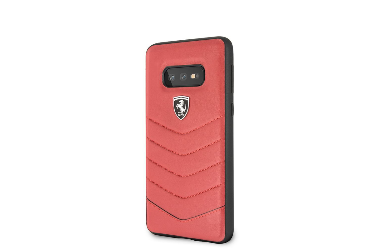 Genuine Ferrari Scuderia Quilted Leather Case Cover For Samsung S10e