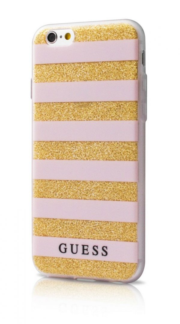 Genuine GUESS Stripes 3D EFFECT Silver Case Cover for iPhone 8 & iPhone 7