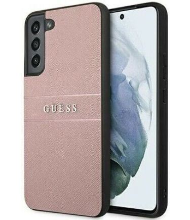 Genuine Guess Saffiano Hard Case Cover For Samsung Galaxy S22 Rose Gold