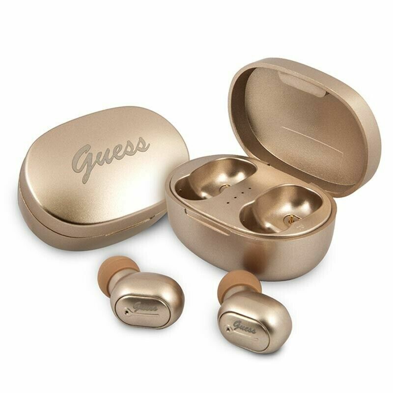 Genuine Guess True Wireless Bluetooth Earbuds With Charging Case - Gold