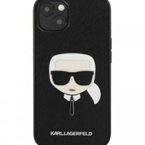 Genuine Karl Lagerfeld Karl's Head Saffiano Case For iPhone 13 - Black