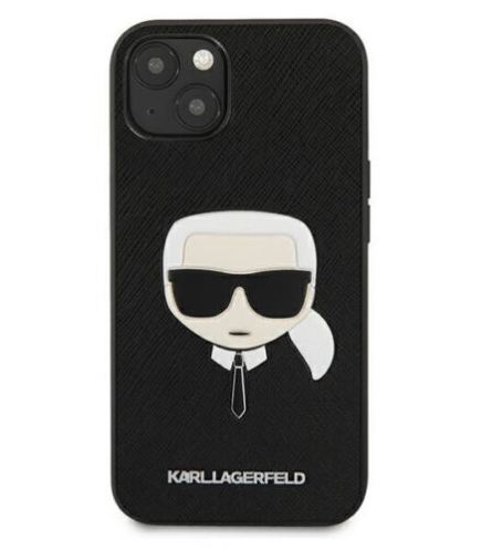 Genuine Karl Lagerfeld Karl's Head Saffiano Case For iPhone 13 - Black