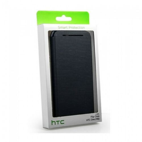 NEW Genuine Official HTC One M8 Double Dip Flip Case Cover Wallet Grey HC V941