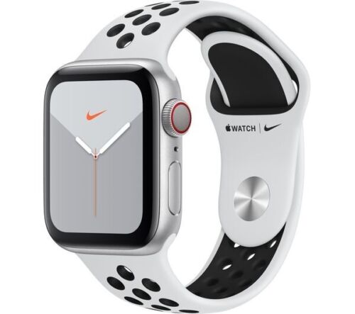 APPLE Watch Series 5 Cellular - Silver Aluminium with Platinum Nike Sports