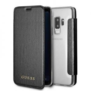 Genuine GUESS Iridescent Collection Book Case for Samsung S9+ in Black