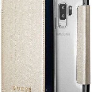 Genuine GUESS Iridescent Collection Book Case for Samsung S9+ in Gold