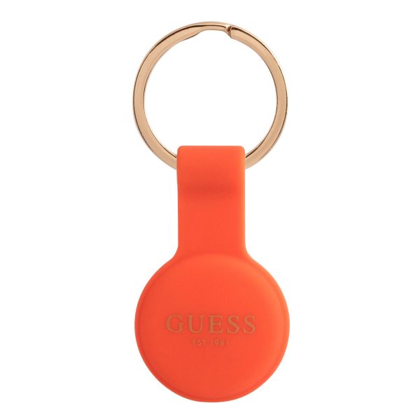 Genuine Guess Apple AirTag Keychain Classic Logo Silicone Orange Cover