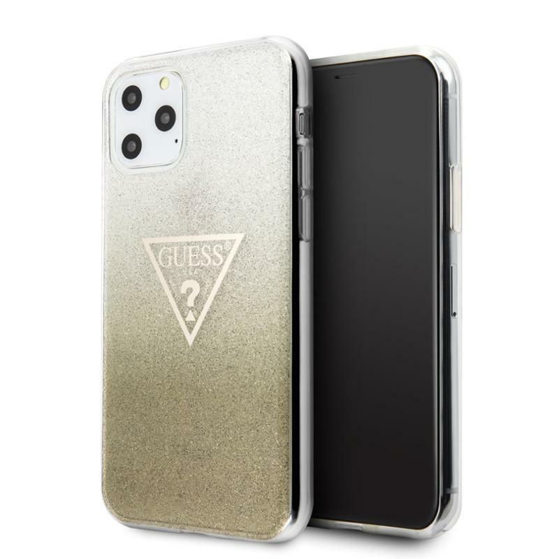 Genuine Guess Silicone Glitter Transparent Case Cover for iPhone 11 Pro