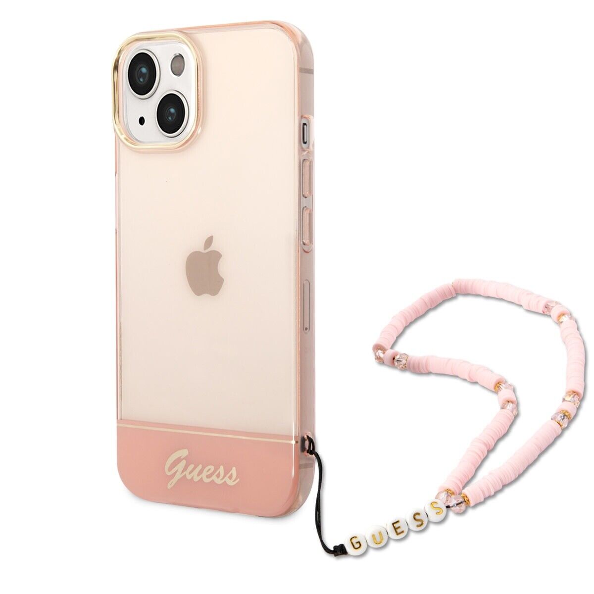 Genuine Guess Stripe Impact Case Cover For iPhone 14 Plus with Strap