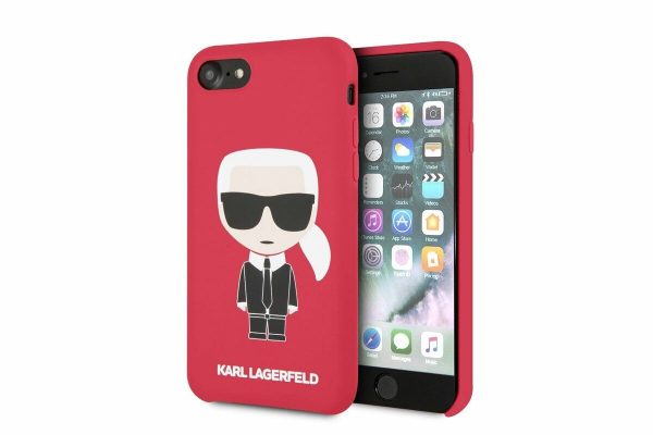 Genuine Karl Lagerfeld Full Body Silicone Case for iPhone 7 & 8 & SE2020 - Red