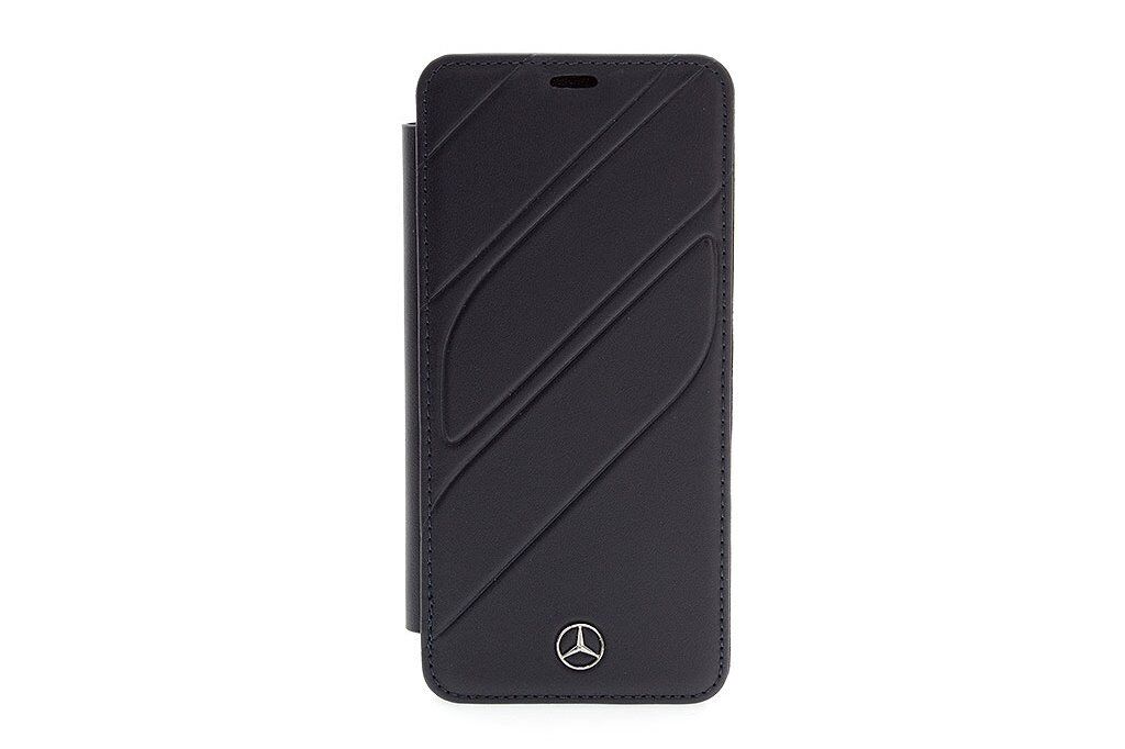 Genuine Mercedes-Benz Organic Leather Impact Book Case for Samsung S9+